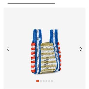 NWT - STRIPE MINI RAFFIA BAG